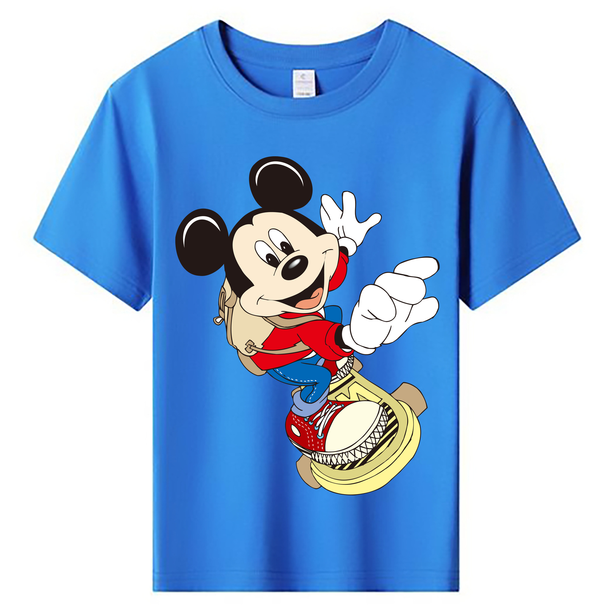 ミッキーマウス Mickey Mouse 綿100％キッズTシャツ（フロントプリント）